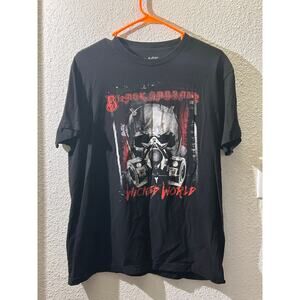 Black Sabbath wicked world tee Tshirt skull with mask black Large music band